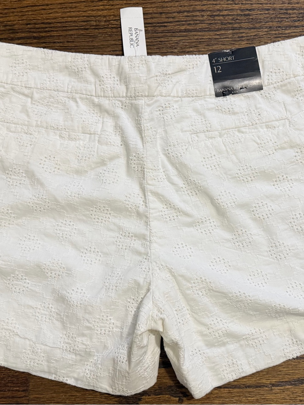 Banana Republic White Eyelet Flat-Front Shorts - Picture 8 of 8